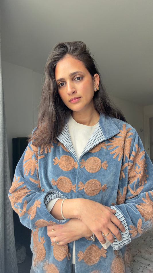 Cotton Velvet Quilted Jacket