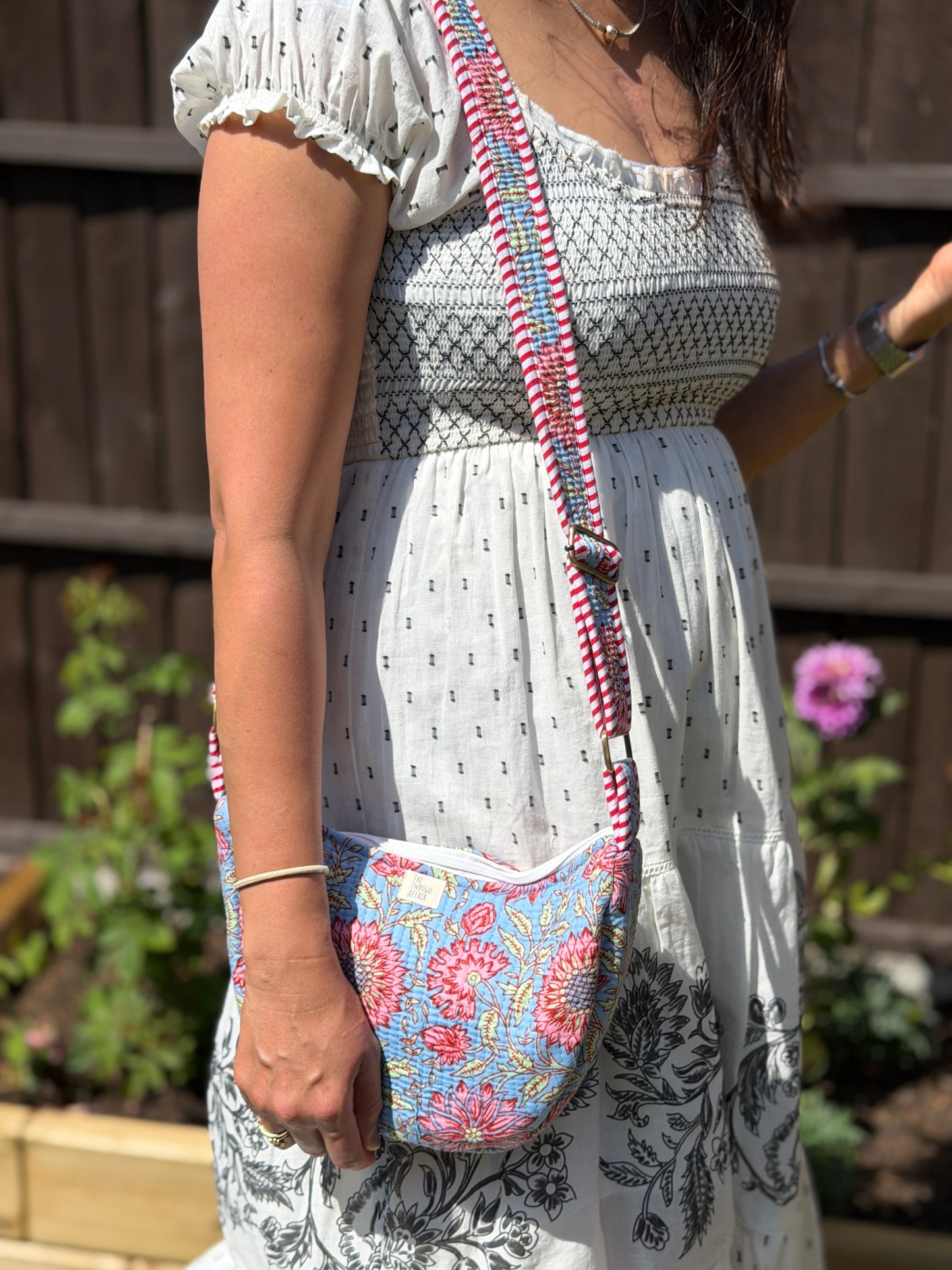 Bluebell Dahlia Jaipur Half Moon Bag
