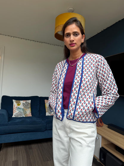 Hand Block Print Cotton Quilted Jacket | Ethical Indian Artisan Coat