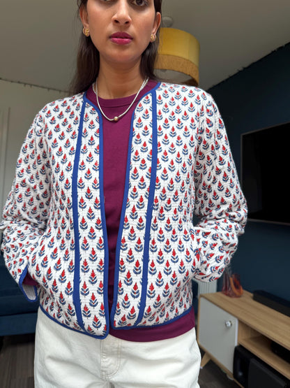 Hand Block Print Cotton Quilted Jacket | Ethical Indian Artisan Coat