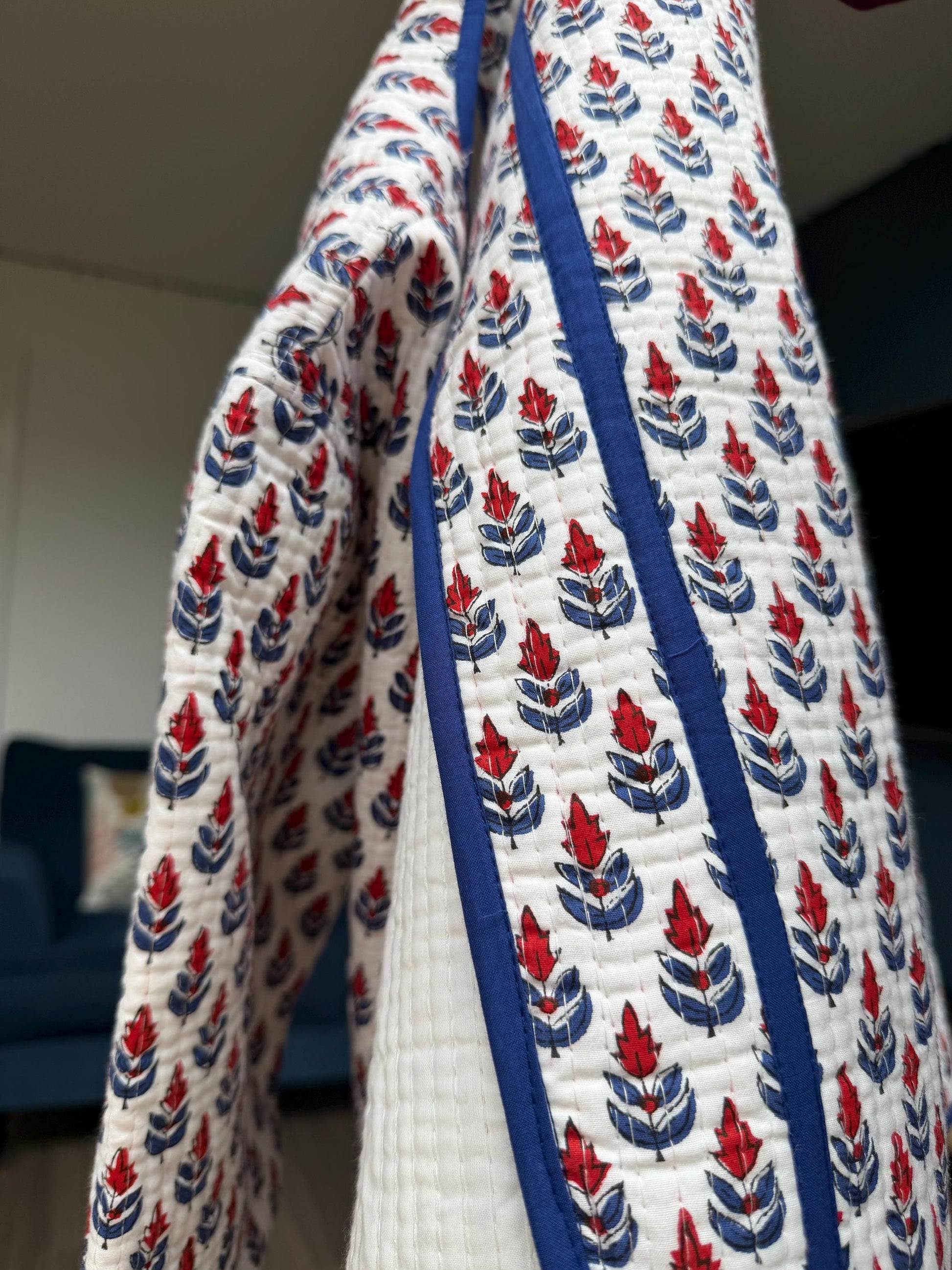 Hand Block Print Cotton Quilted Jacket | Ethical Indian Artisan Coat