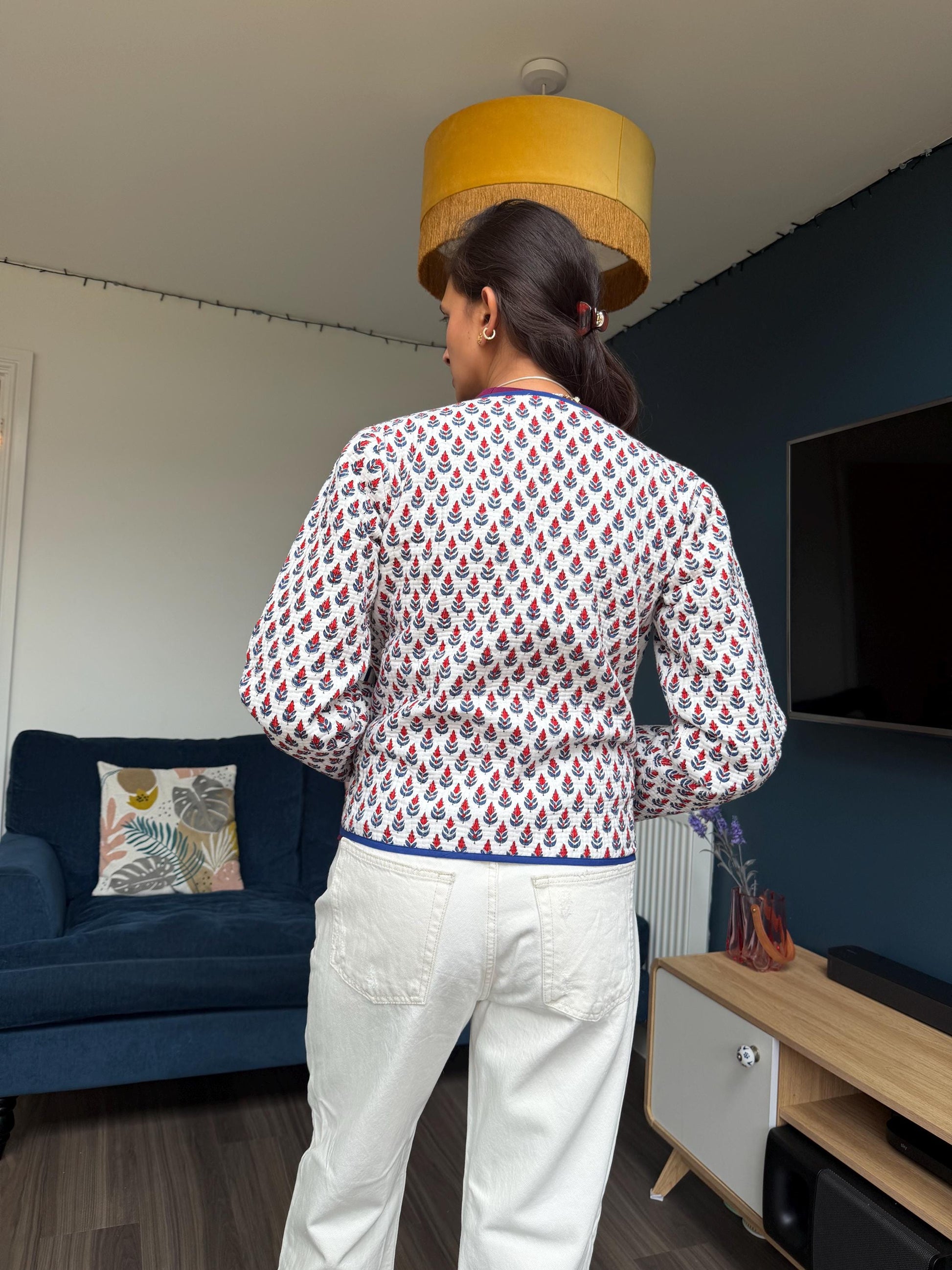 Hand Block Print Cotton Quilted Jacket | Ethical Indian Artisan Coat