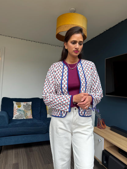 Hand Block Print Cotton Quilted Jacket | Ethical Indian Artisan Coat
