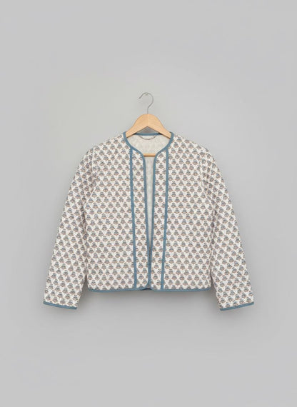 Hand Block Print Cotton Quilted Jacket | UK Designed, Indian Artisan Made