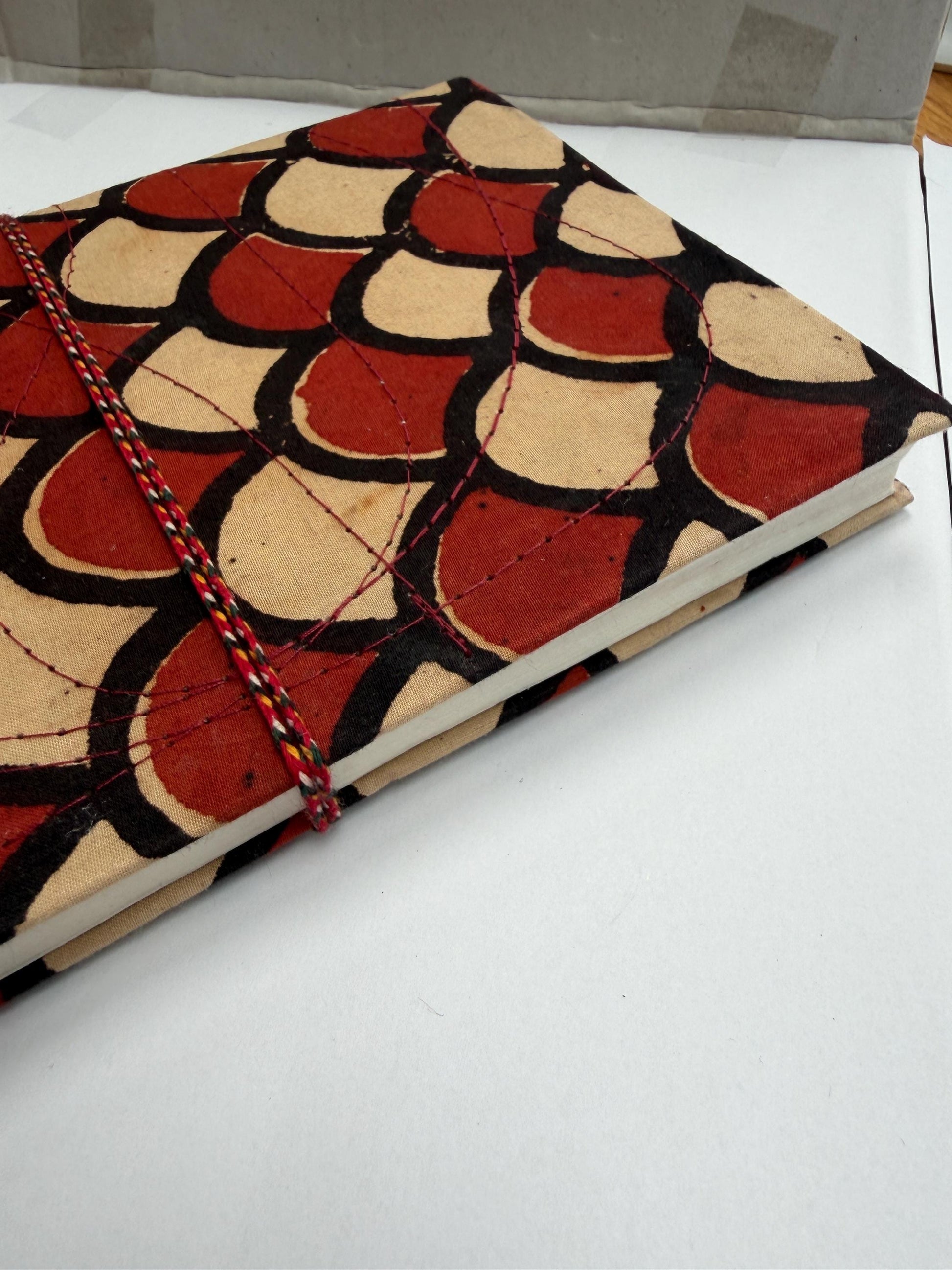 Handmade Journals, Pure Cotton, Wood Block Print, Recycled Paper, Thread Tie | 9x6 Pattern
