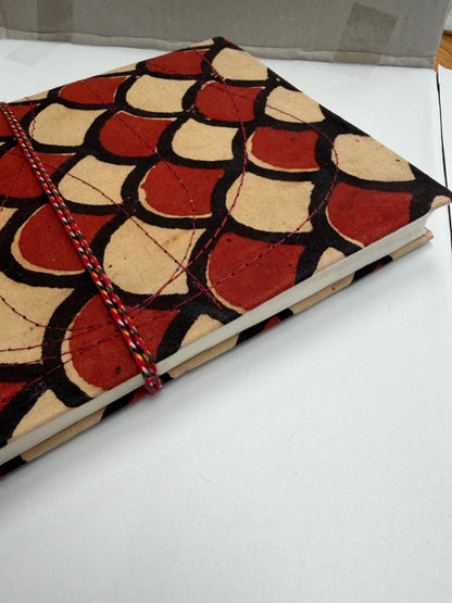 Handmade Journals, Pure Cotton, Wood Block Print, Recycled Paper, Thread Tie | 9x6 Pattern
