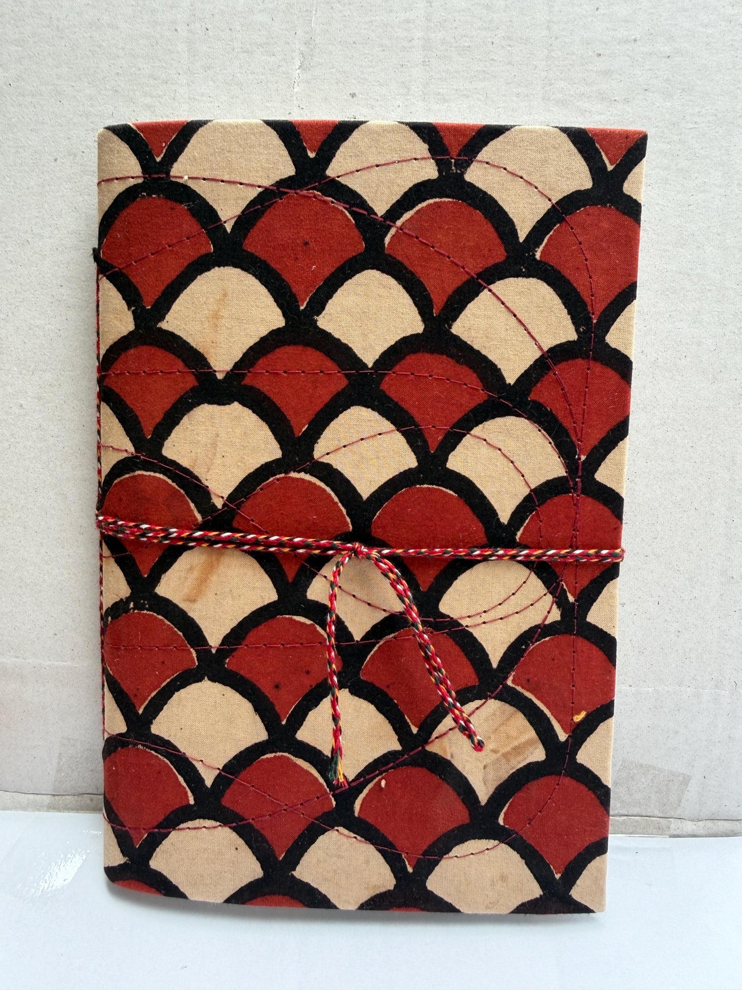 Handmade Journals, Pure Cotton, Wood Block Print, Recycled Paper, Thread Tie | 9x6 Pattern