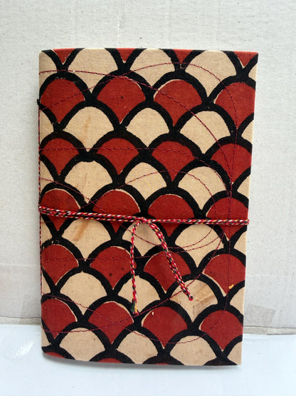 Handmade Journals, Pure Cotton, Wood Block Print, Recycled Paper, Thread Tie | 9x6 Pattern