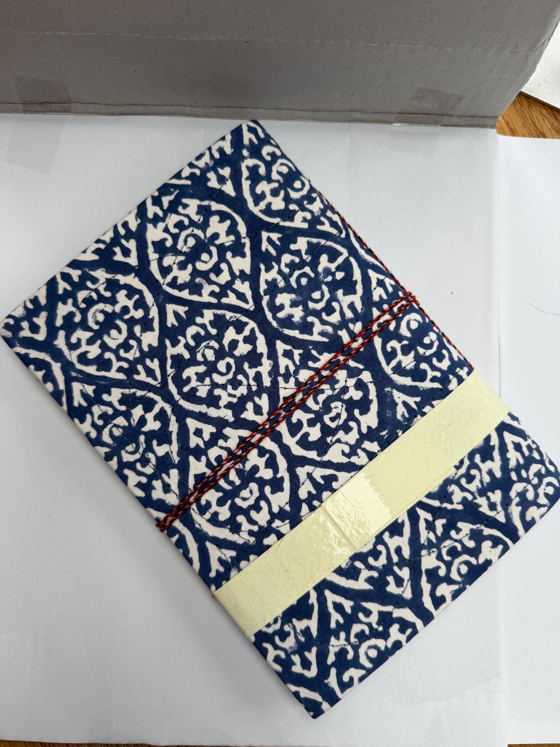 Handmade Journals, Pure Cotton, Wood Block Print, Recycled Paper, Thread Tie | 9x6 Pattern