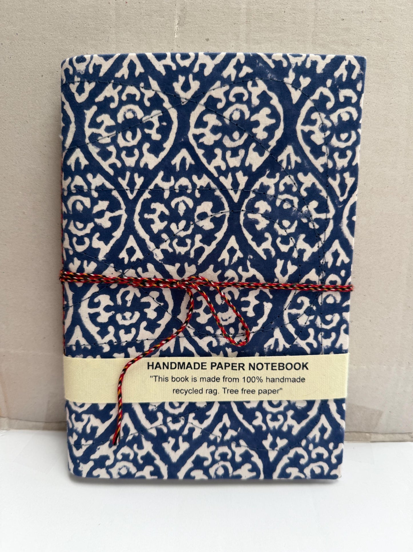 Handmade Journals, Pure Cotton, Wood Block Print, Recycled Paper, Thread Tie | 9x6 Pattern