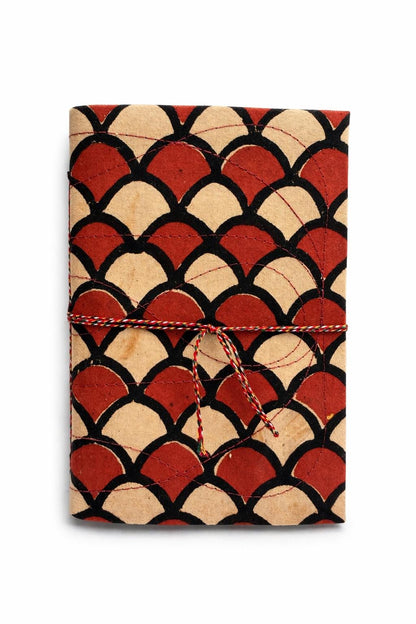Handmade Journals, Pure Cotton, Wood Block Print, Recycled Paper, Thread Tie | 9x6 Pattern