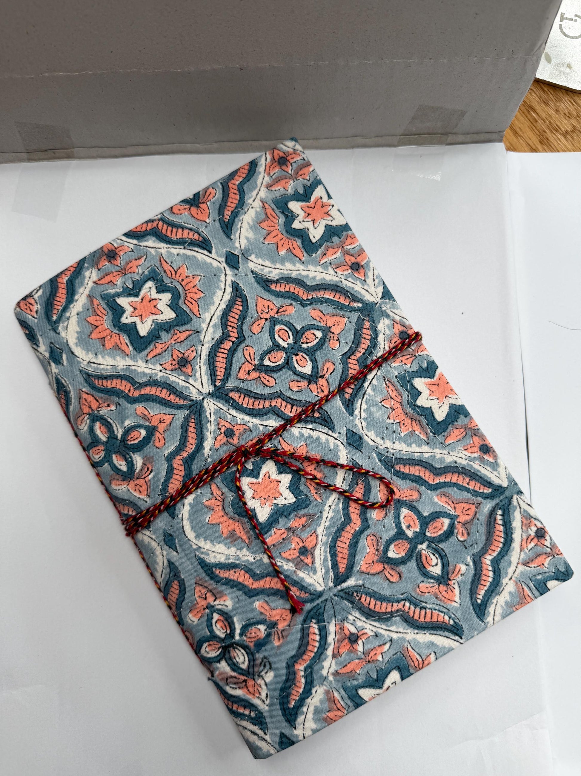 Handmade Journals, Pure Cotton, Wood Block Print, Recycled Paper, Thread Tie | 9x6 Pattern