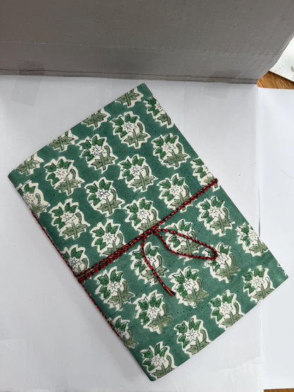 Handmade Journals, Pure Cotton, Wood Block Print, Recycled Paper, Thread Tie | 9x6 Small motif