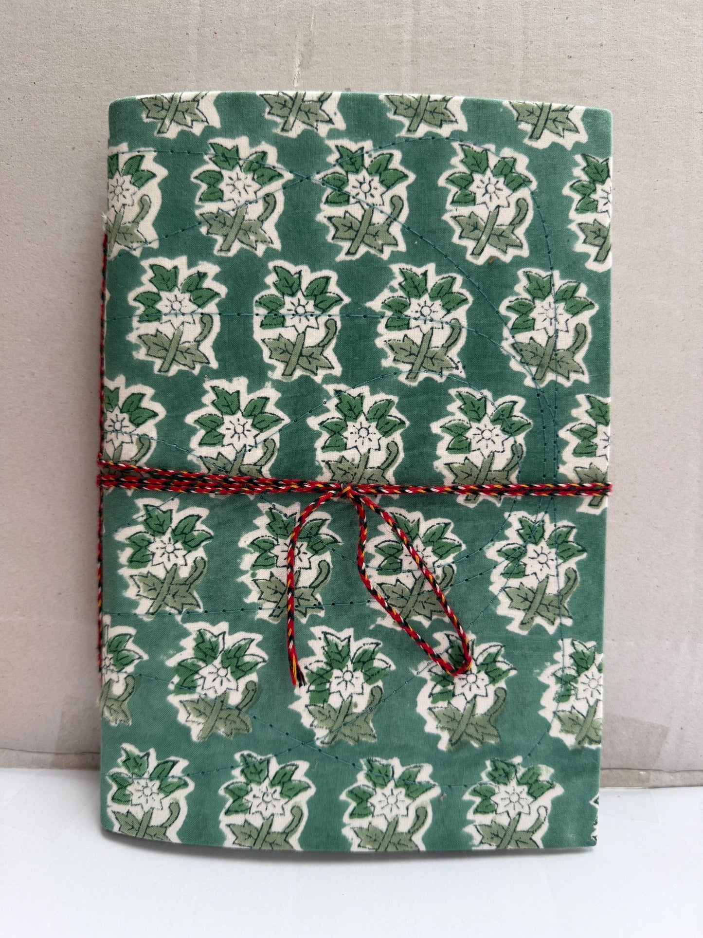 Handmade Journals, Pure Cotton, Wood Block Print, Recycled Paper, Thread Tie | 9x6 Small motif