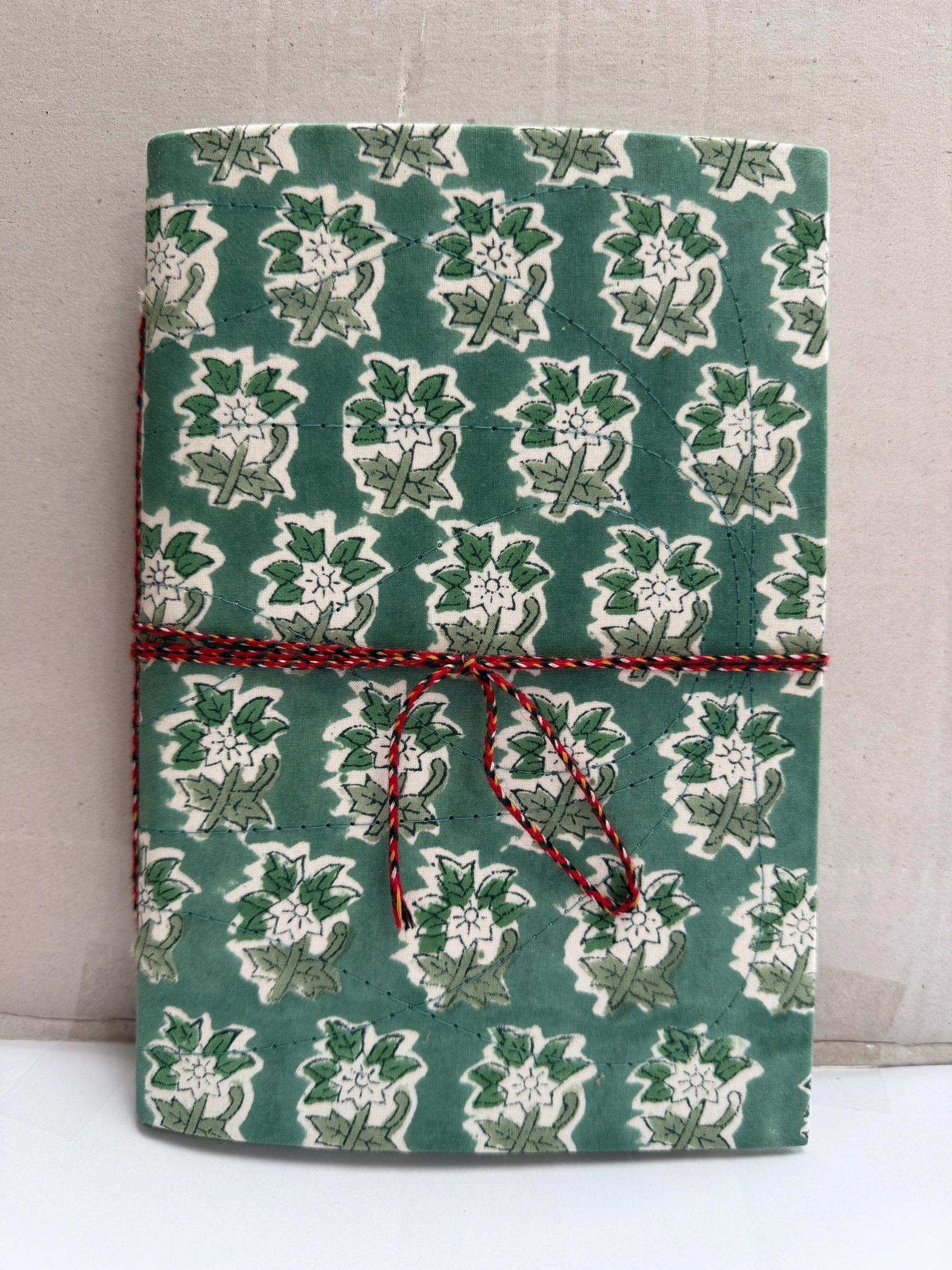 Handmade Journals, Pure Cotton, Wood Block Print, Recycled Paper, Thread Tie | 9x6 Small motif
