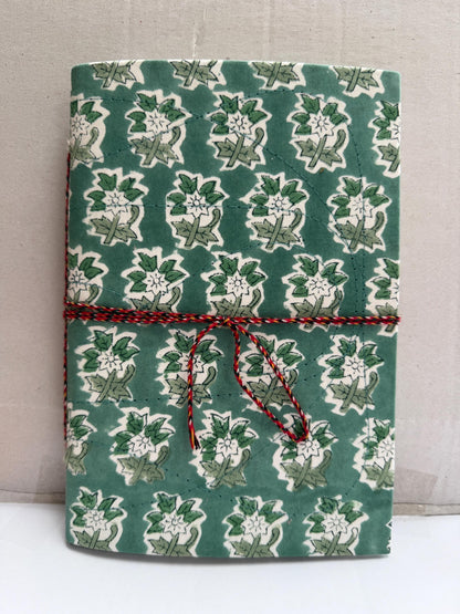 Handmade Journals, Pure Cotton, Wood Block Print, Recycled Paper, Thread Tie | 9x6 Small motif