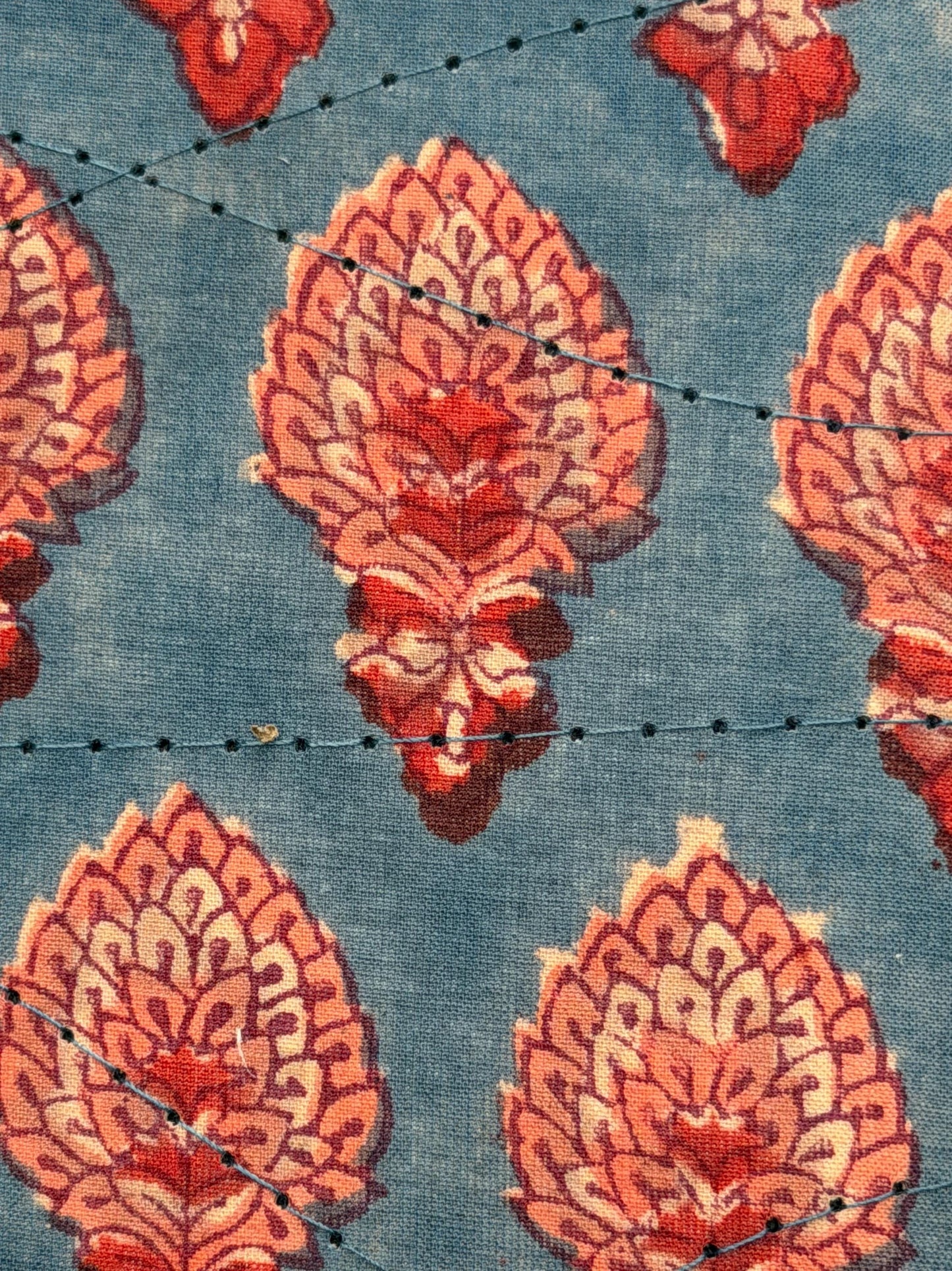 Handmade Journals, Pure Cotton, Wood Block Print, Recycled Paper, Thread Tie | 9x6 Small motif