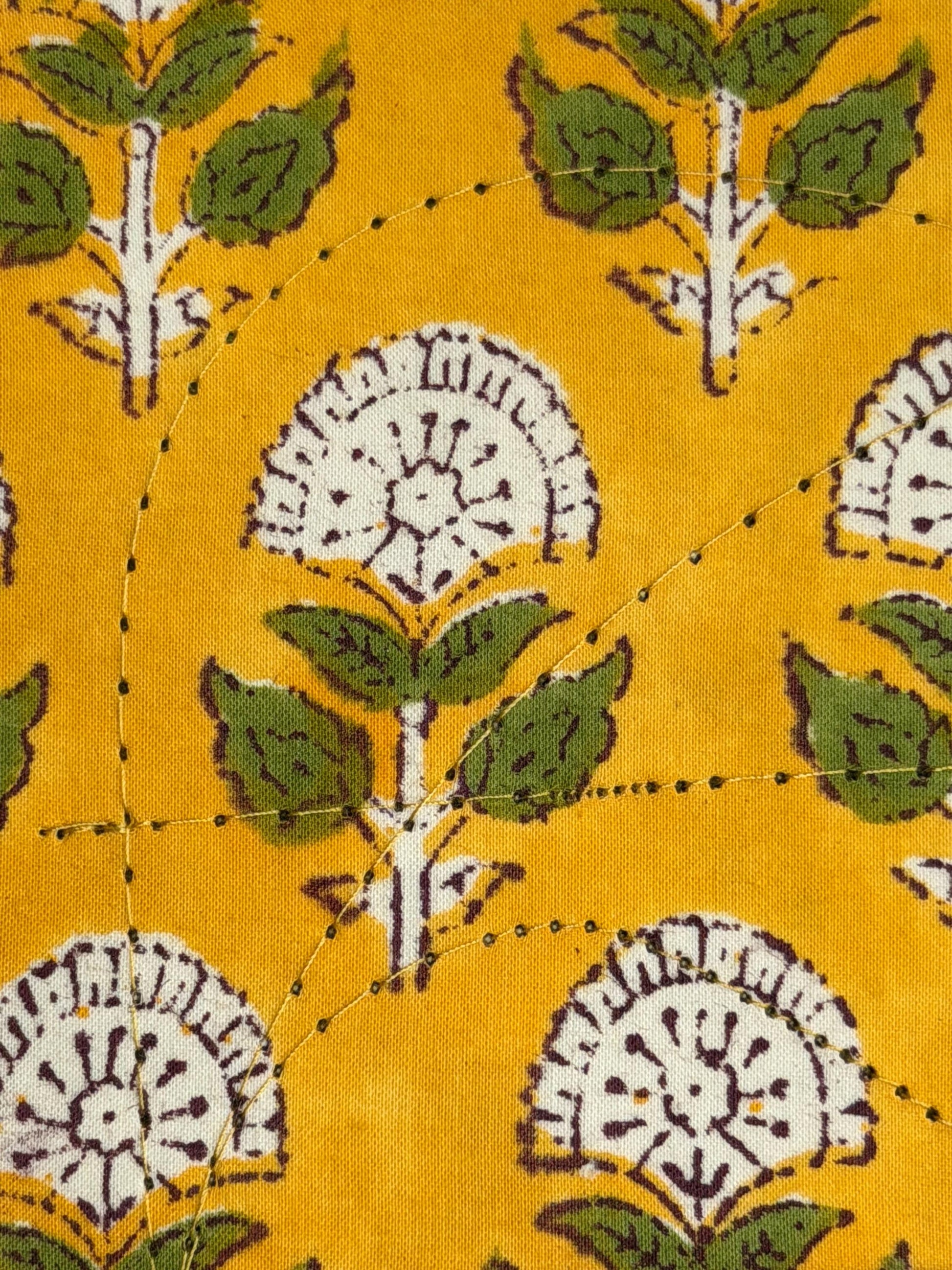 Handmade Journals, Pure Cotton, Wood Block Print, Recycled Paper, Thread Tie | 9x6 Small motif