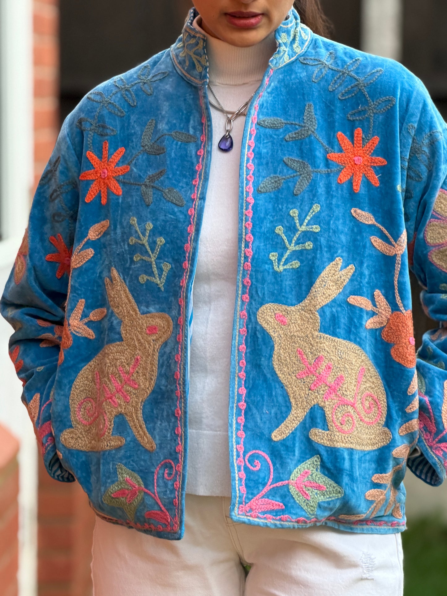 Cotton Velvet Quilted Jacket