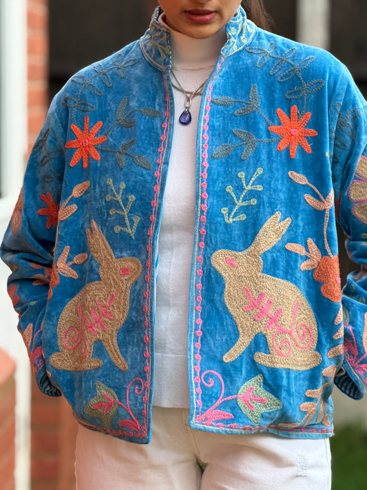 Cotton Velvet Quilted Jacket