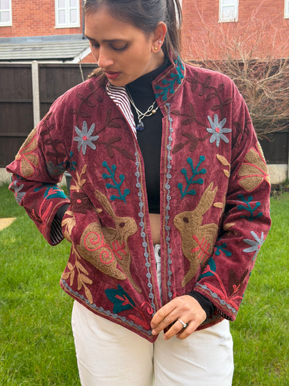 Cotton Velvet Quilted Jacket
