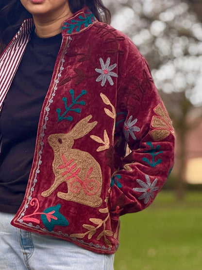 Cotton Velvet Quilted Jacket