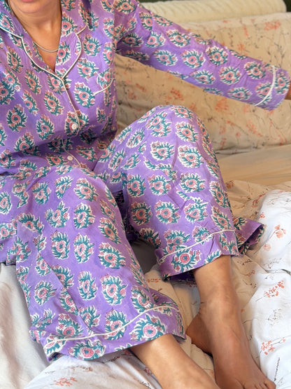 Siya Long Cotton Pyjama Set