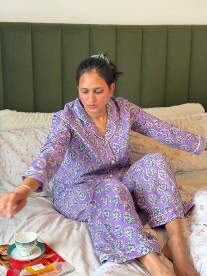 Siya Long Cotton Pyjama Set