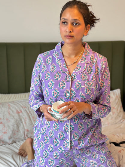 Siya Long Cotton Pyjama Set