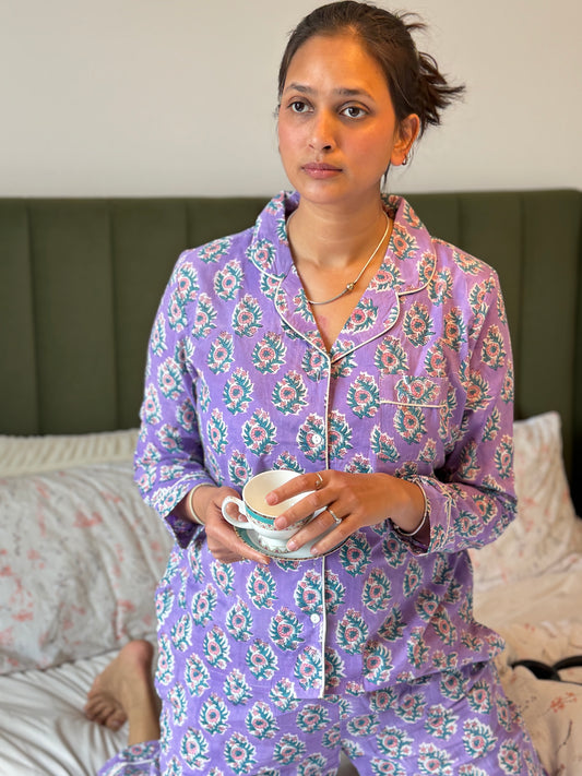Siya Long Cotton Pyjama Set