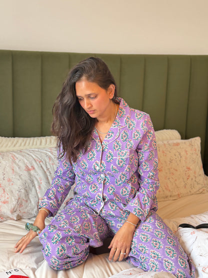 Siya Long Cotton Pyjama Set