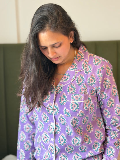 Siya Long Cotton Pyjama Set