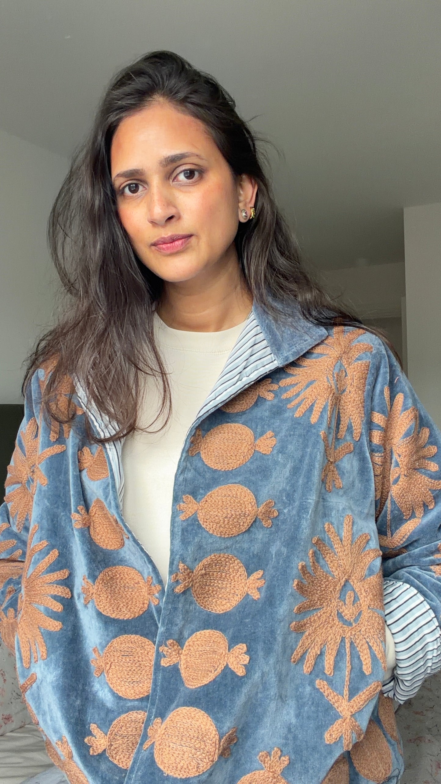 Cotton Velvet Quilted Jacket