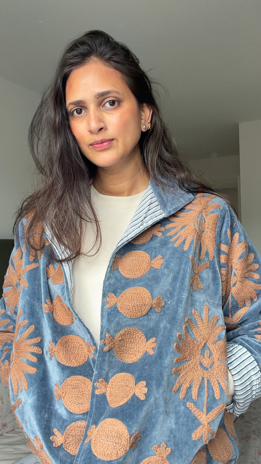 Cotton Velvet Quilted Jacket