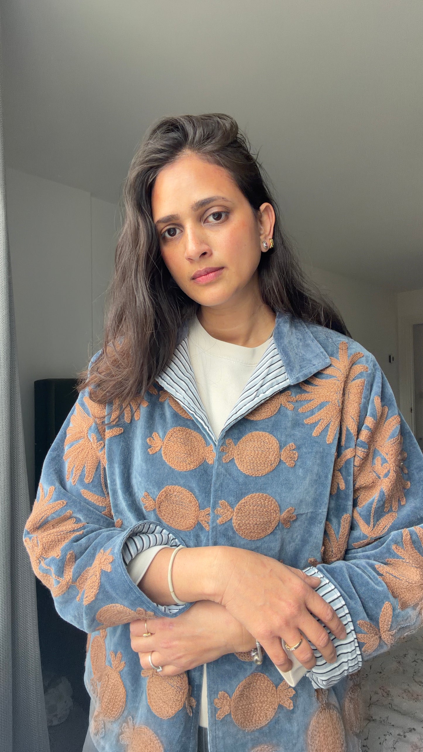 Cotton Velvet Quilted Jacket