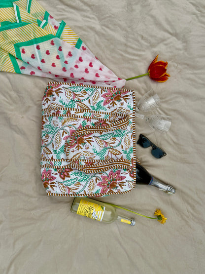 Floral Mistletoe Meadow Quilted Cotton Tote Bag