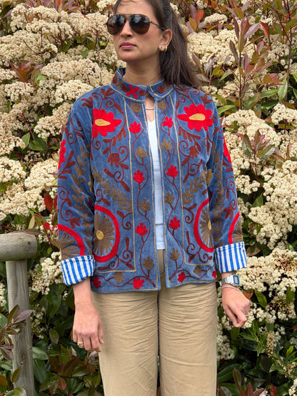Cotton Velvet Quilted Jacket