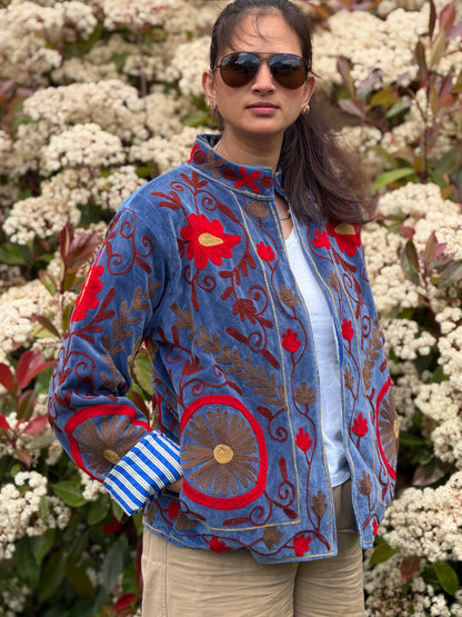 Cotton Velvet Quilted Jacket