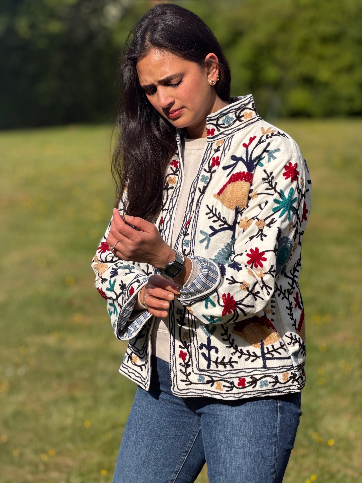 Cotton Velvet Quilted Jacket