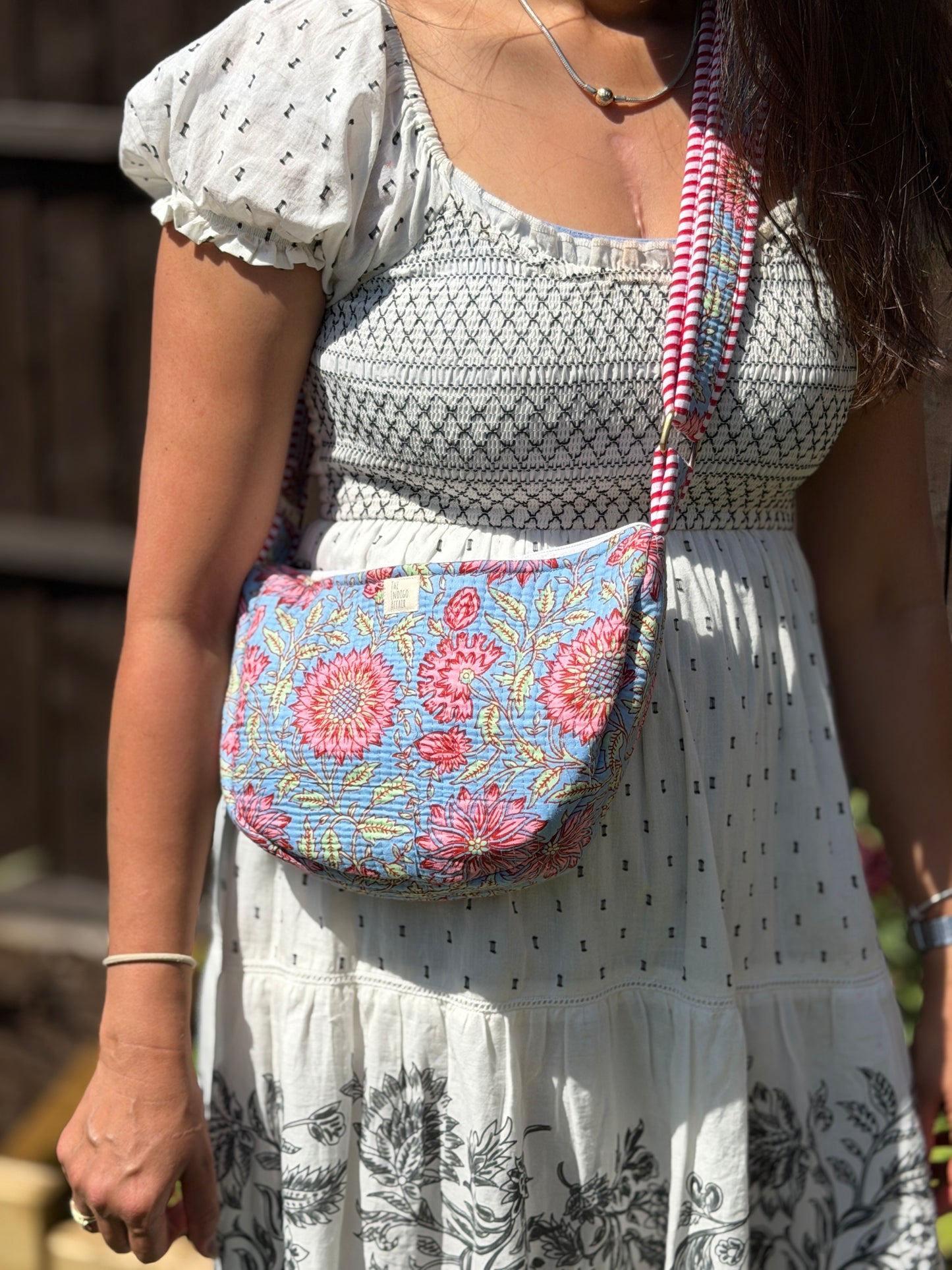 Bluebell Dahlia Jaipur Half Moon Bag