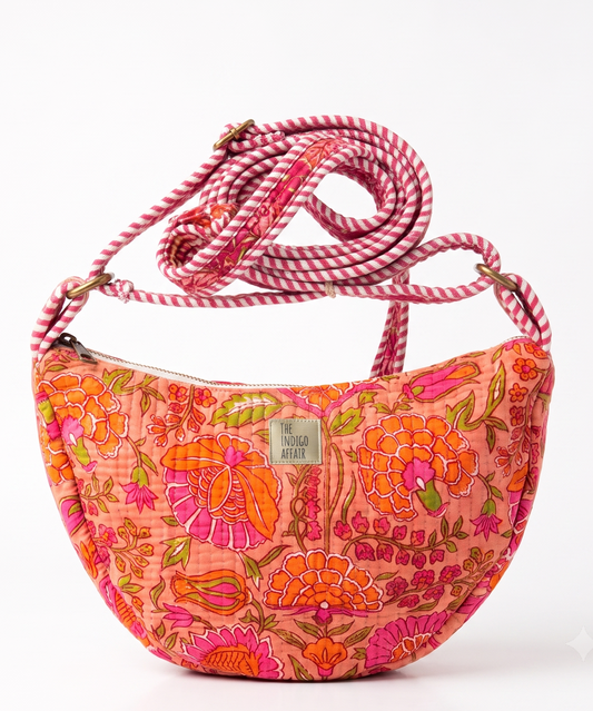 Marigold Meadow Jaipur Half Moon Bag