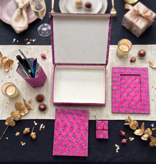 Flower Buti Five Piece Desk Stationery Gift Set