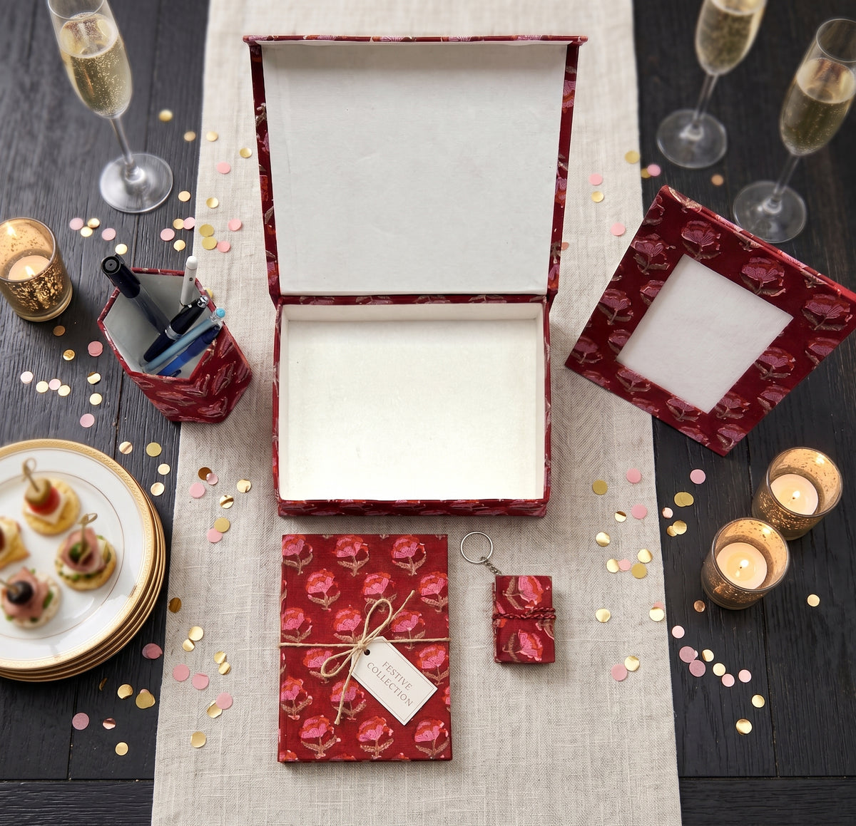 Flower Buti Five Piece Desk Stationery Gift Set