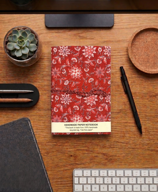 Red Buti Cotton Fabric Journals