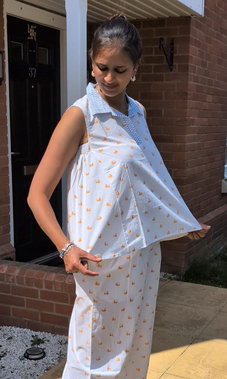 The Dolphin Pyjama Set - Hand Block Printed | Resort Loungewear