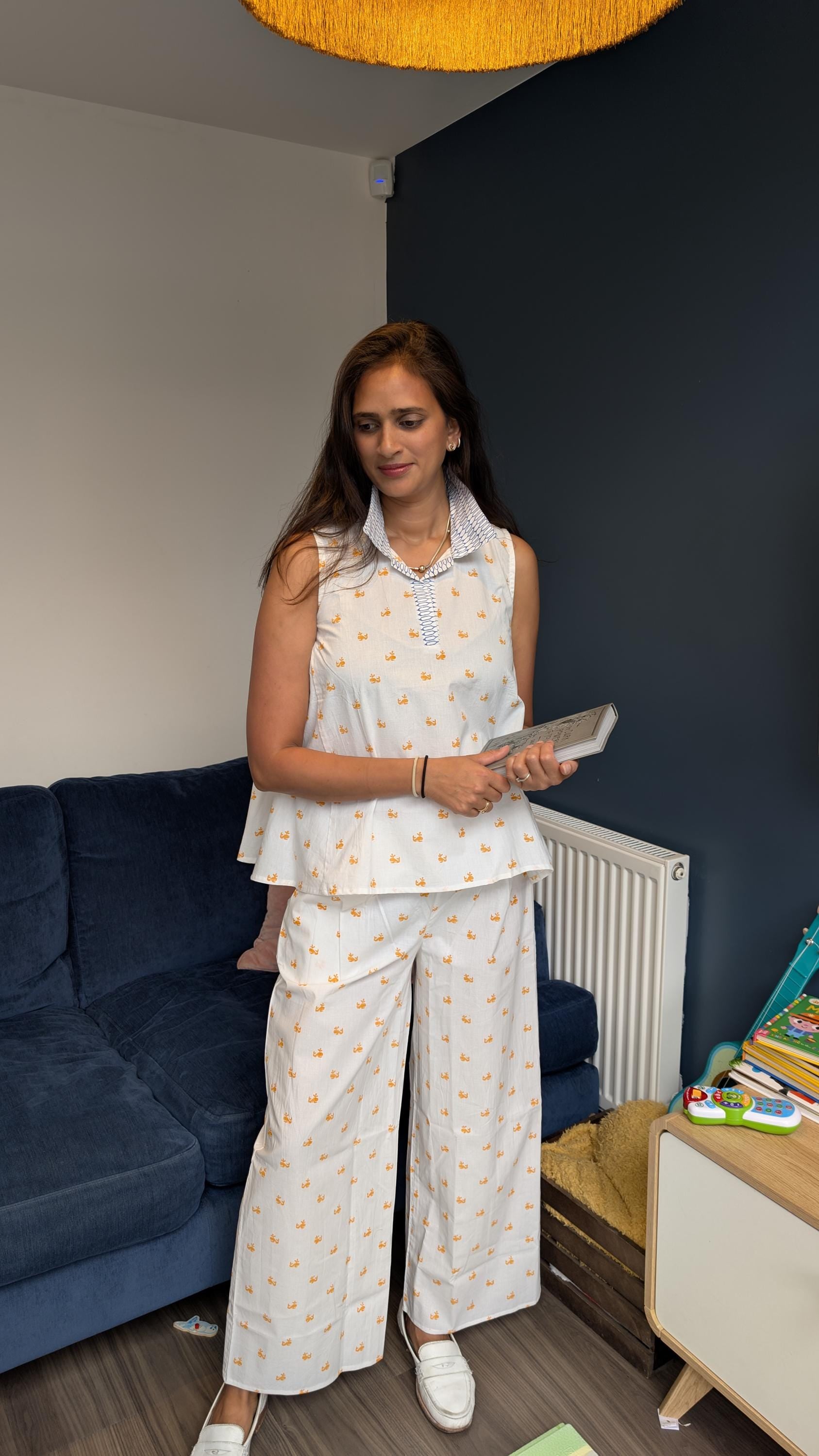 The Dolphin Pyjama Set - Hand Block Printed | Resort Loungewear