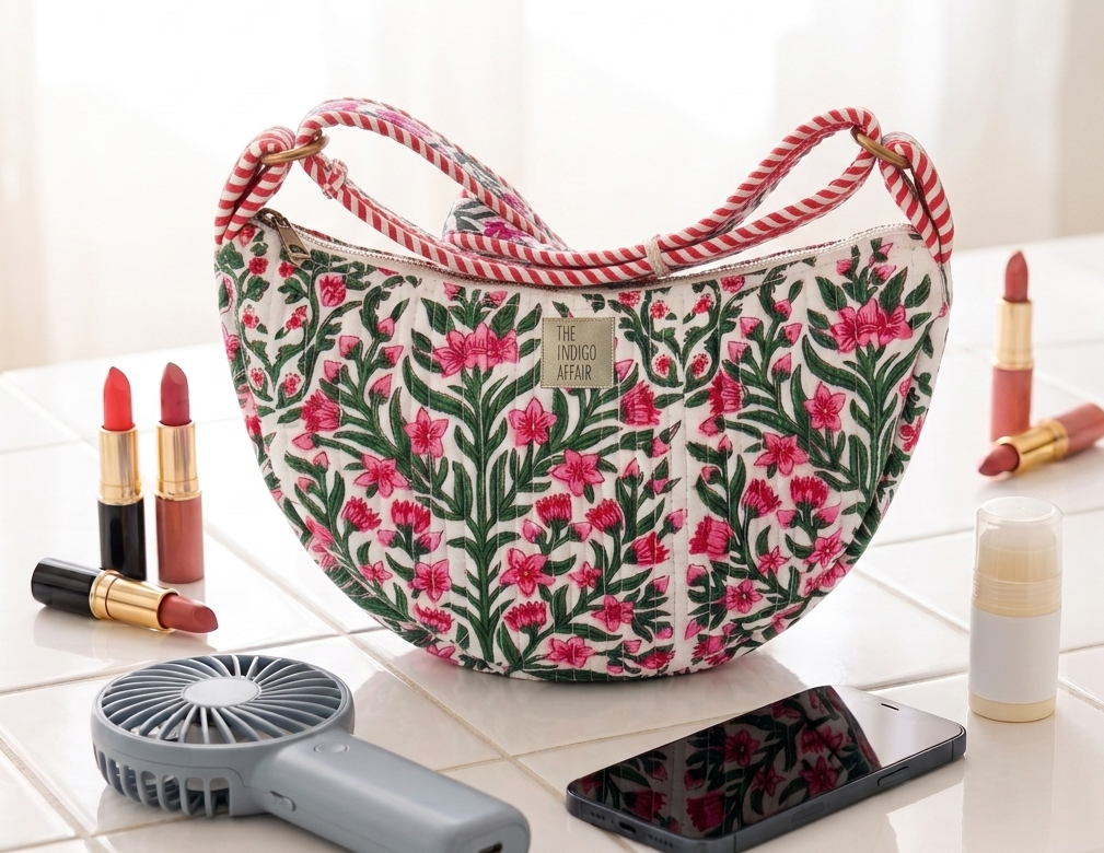 Petal & Vine Jaipur Half Moon Bag