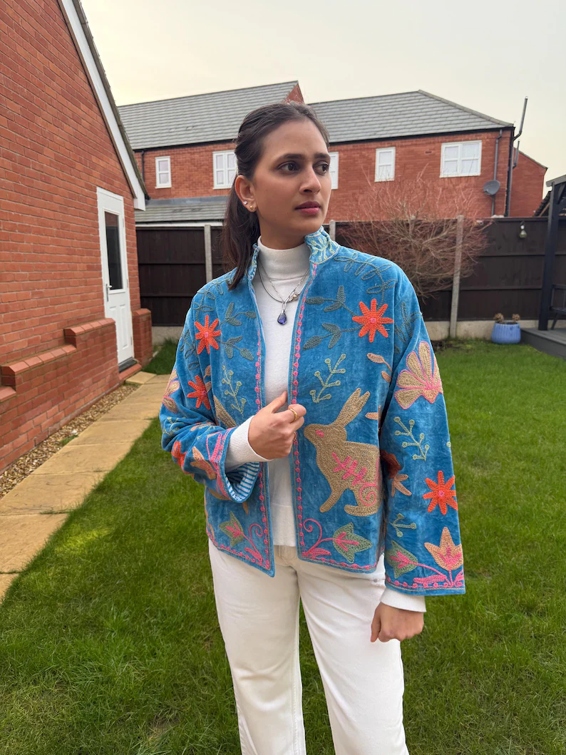 Cotton Velvet Quilted Jacket