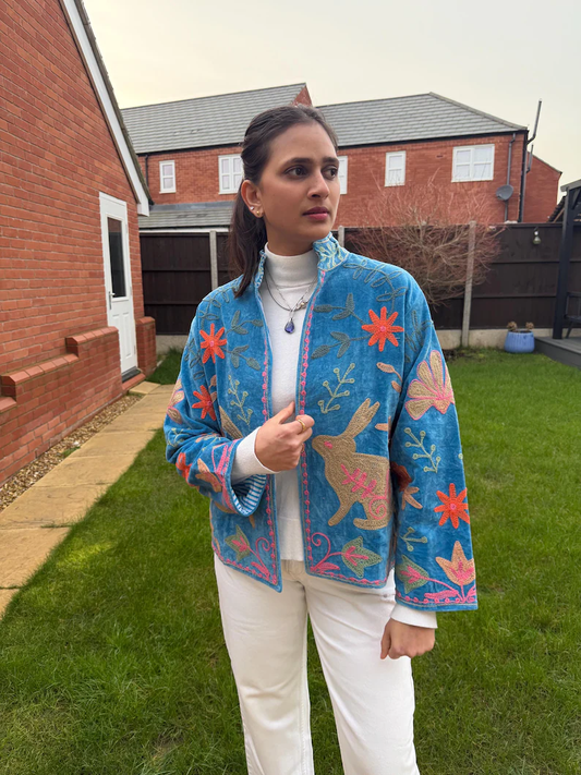 Cotton Velvet Quilted Jacket